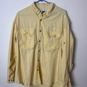 Woolrich yellow vented fishing hiking shirt